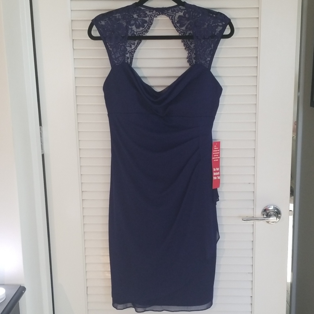 Brand New Deep Purple Lace Cocktail Dress